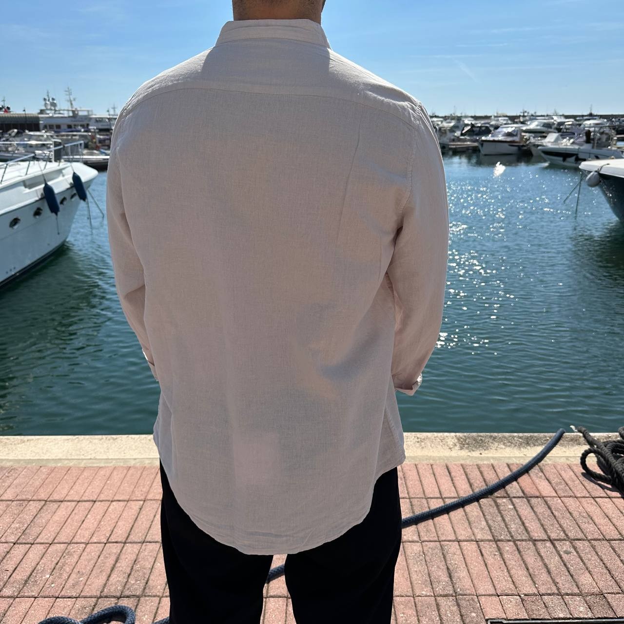 Camicia in lino taglia forte beige