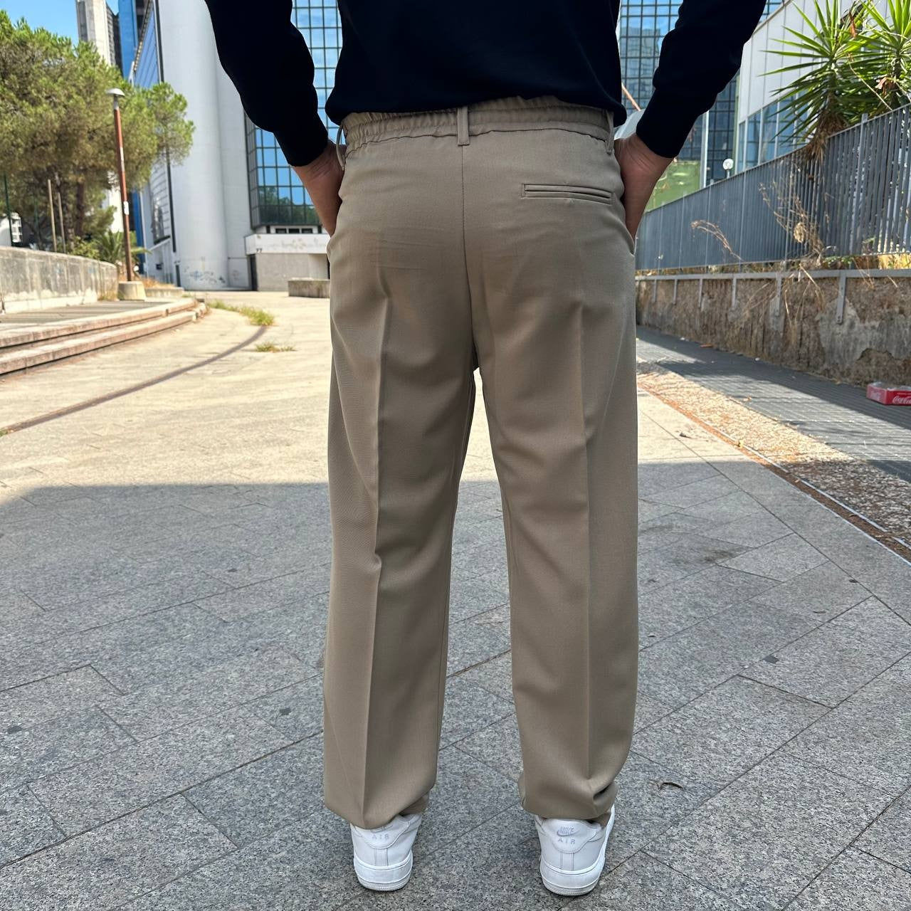 Pantalone palazzo beige