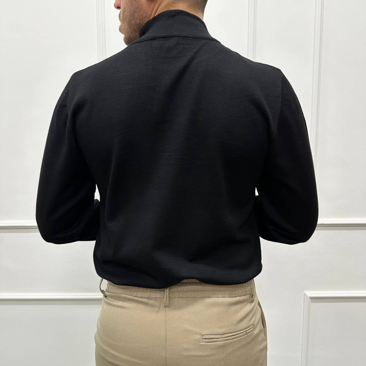 Mezzocollo in cotone caldo nero