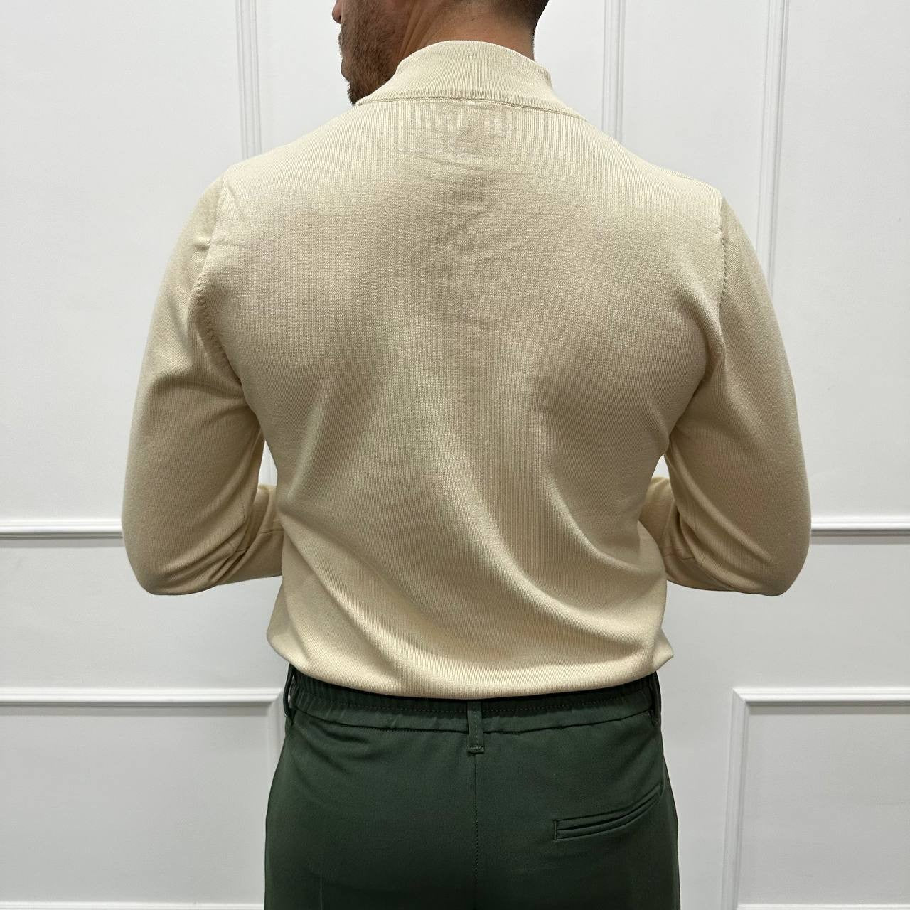 Mezzocollo in cotone caldo beige