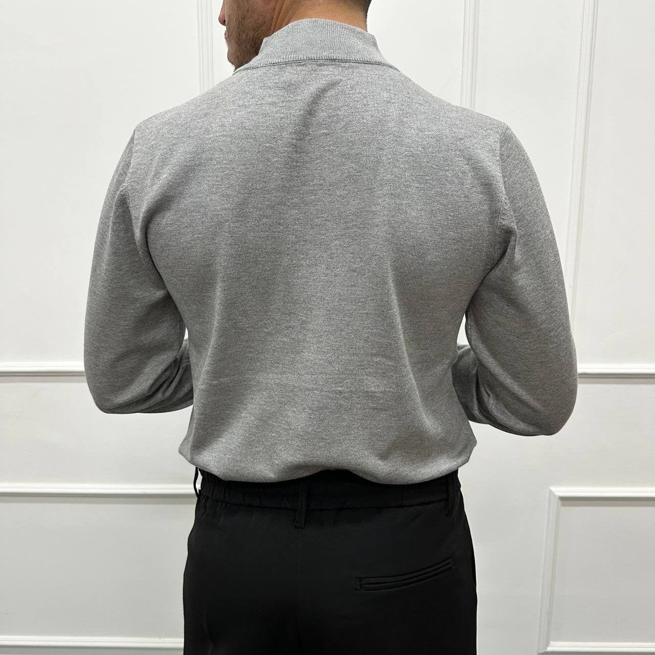 Mezzocollo in cotone caldo grigio