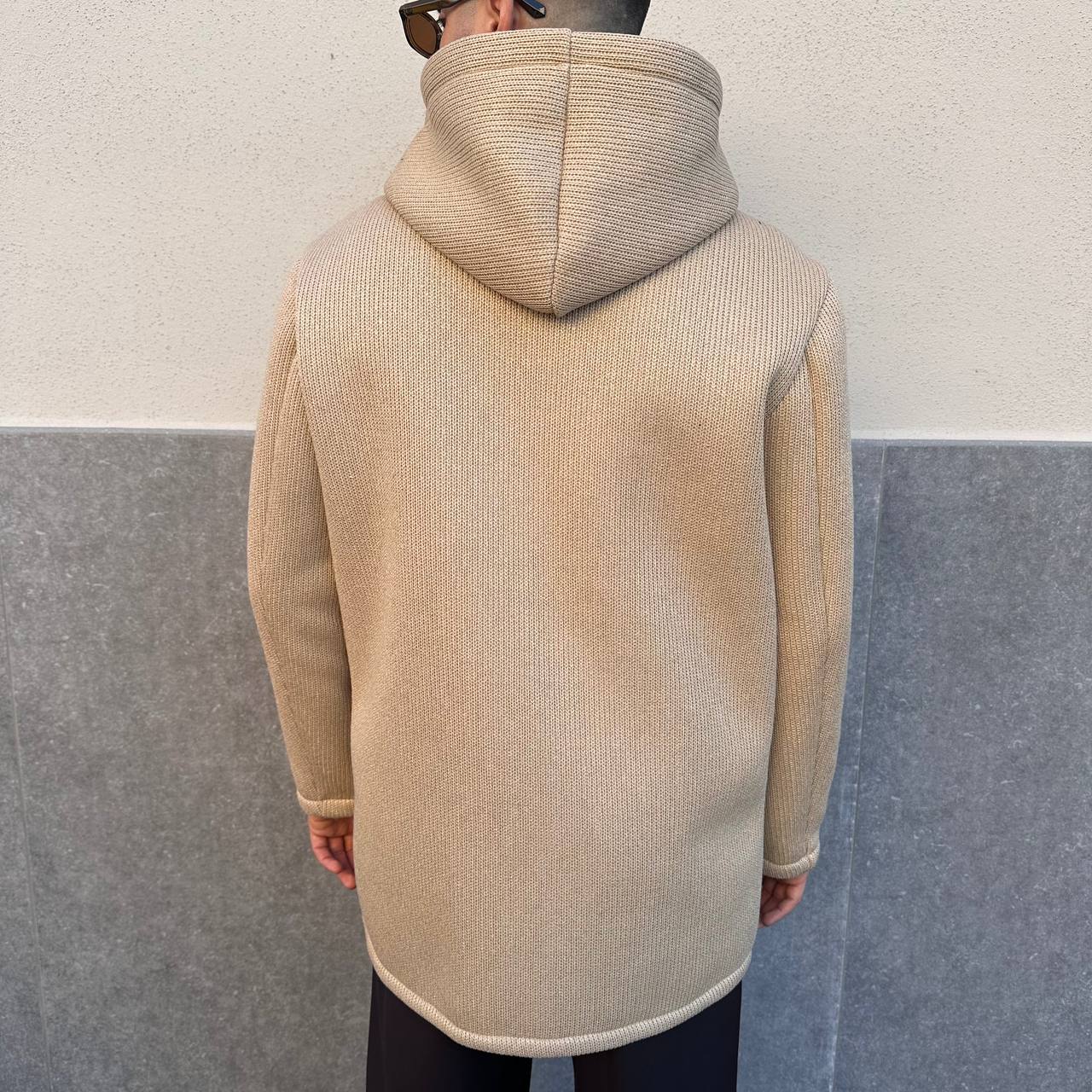 Cappotto Con Cappuccio Beige