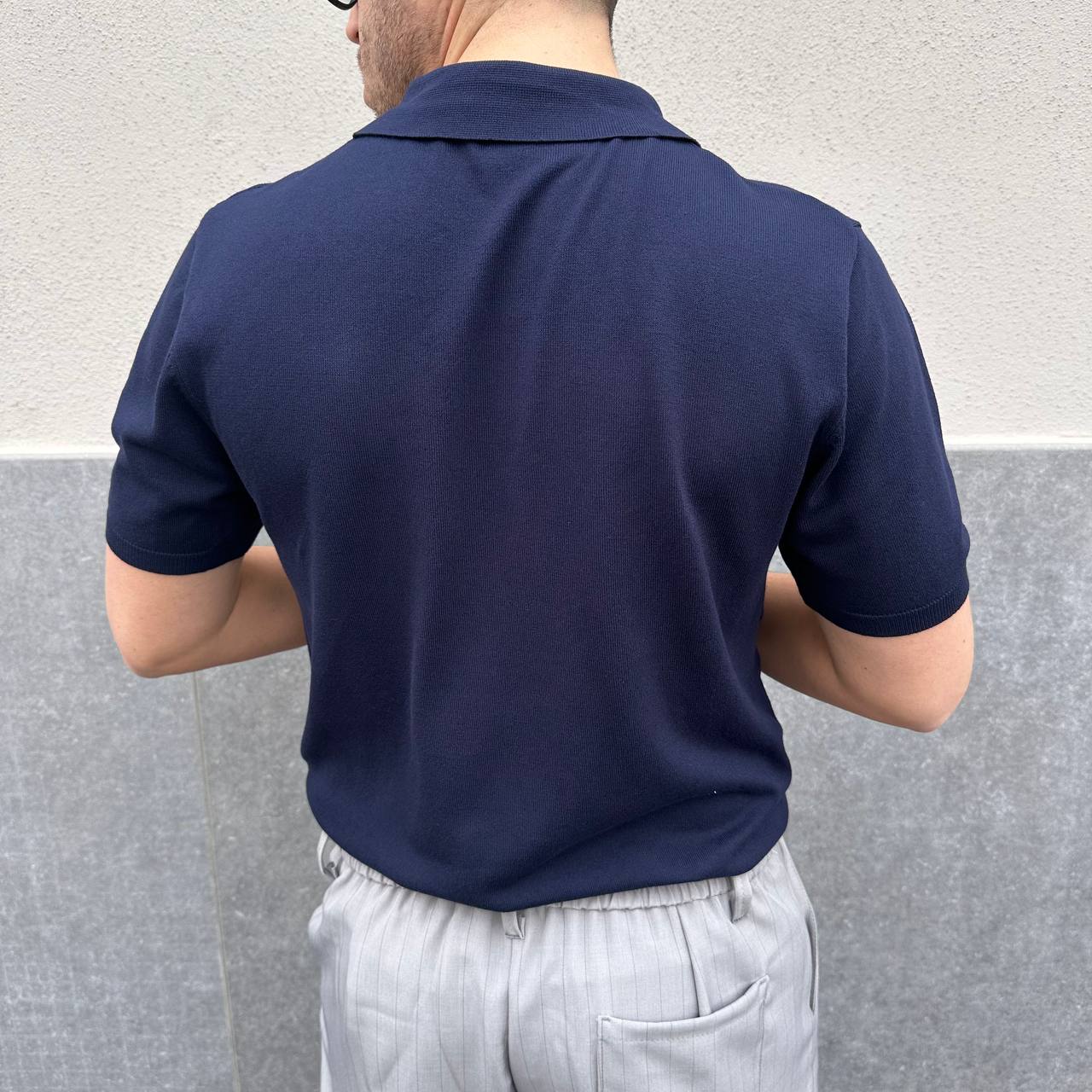 Polo in filo blu