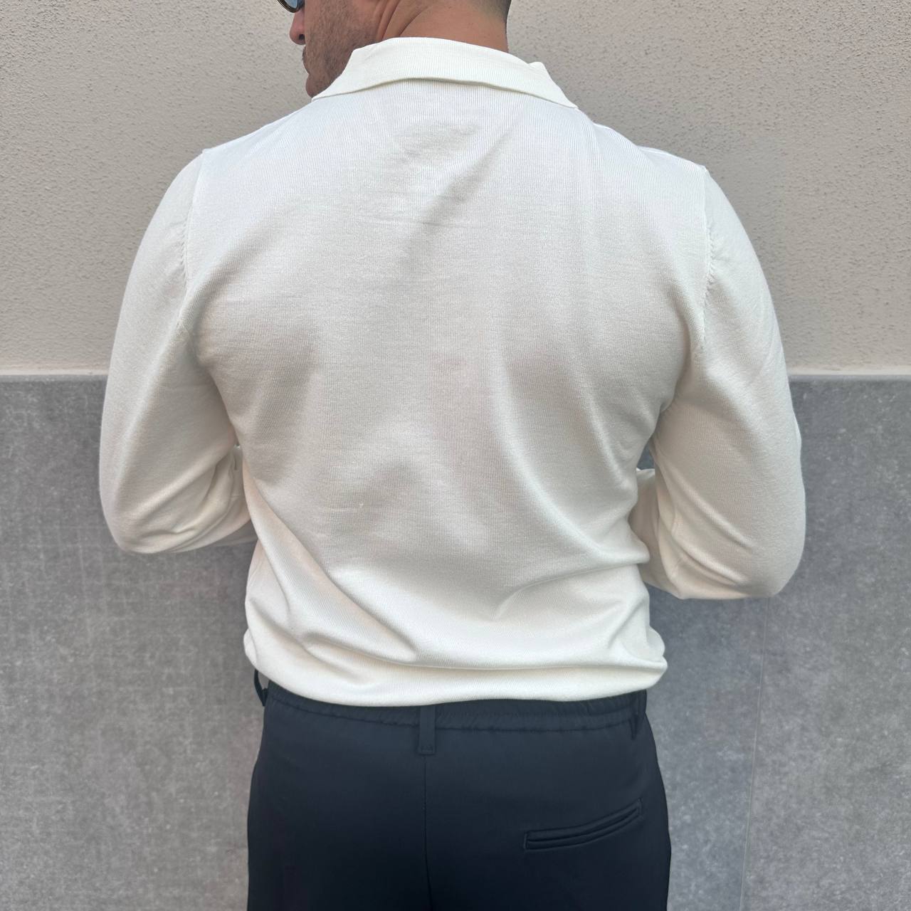 Polo con zip bianca