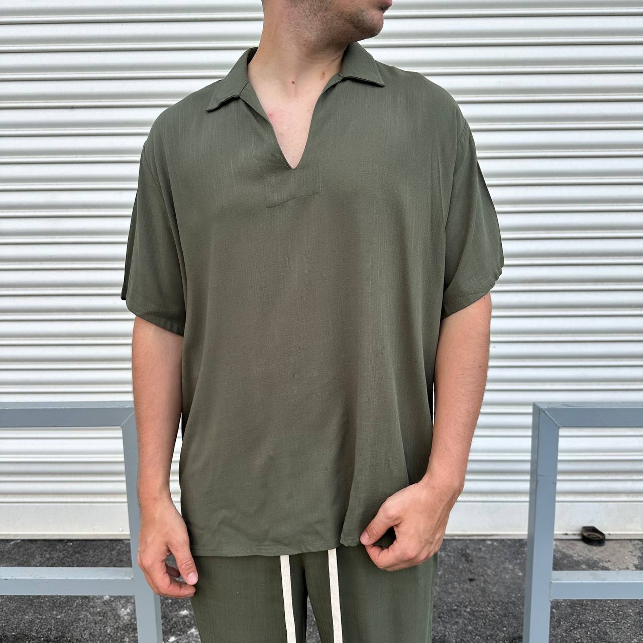 Coordset scollo V verde