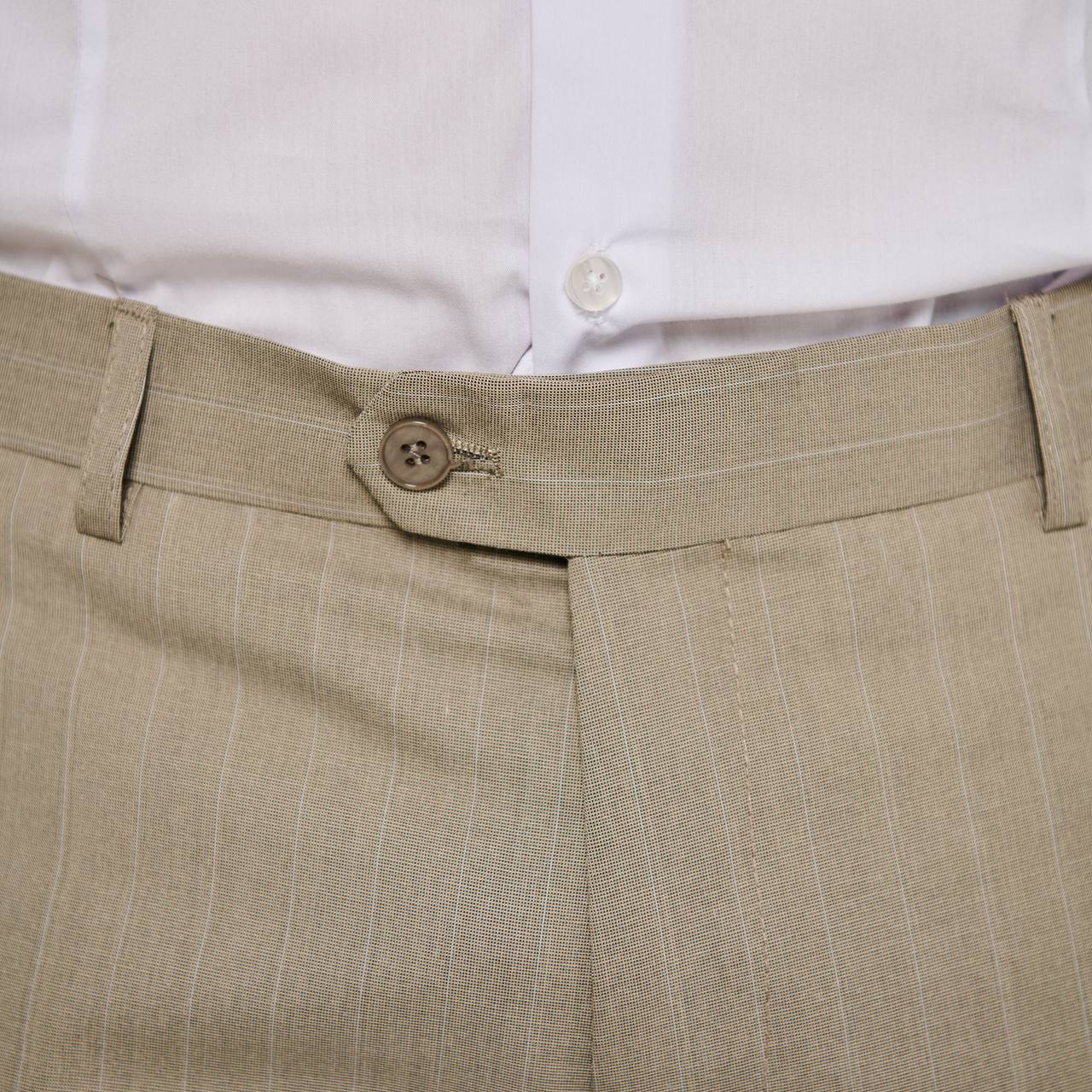 Abito sartoriale gessato beige