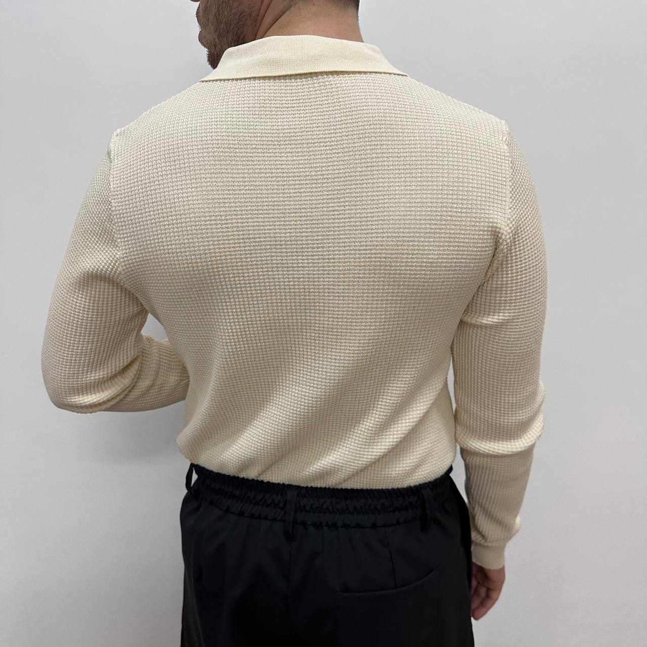 Polo in nido d'ape beige