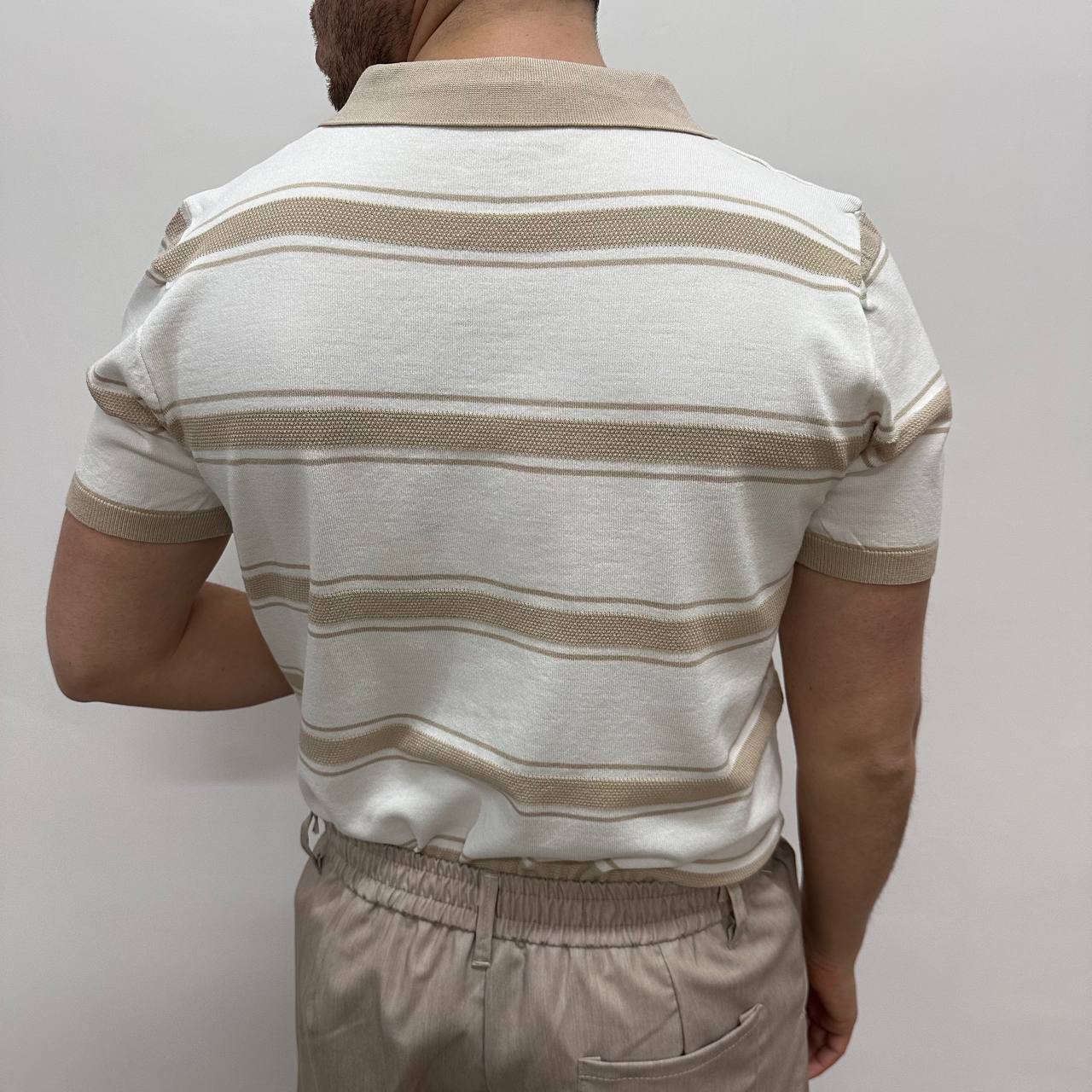 Polo riga beige