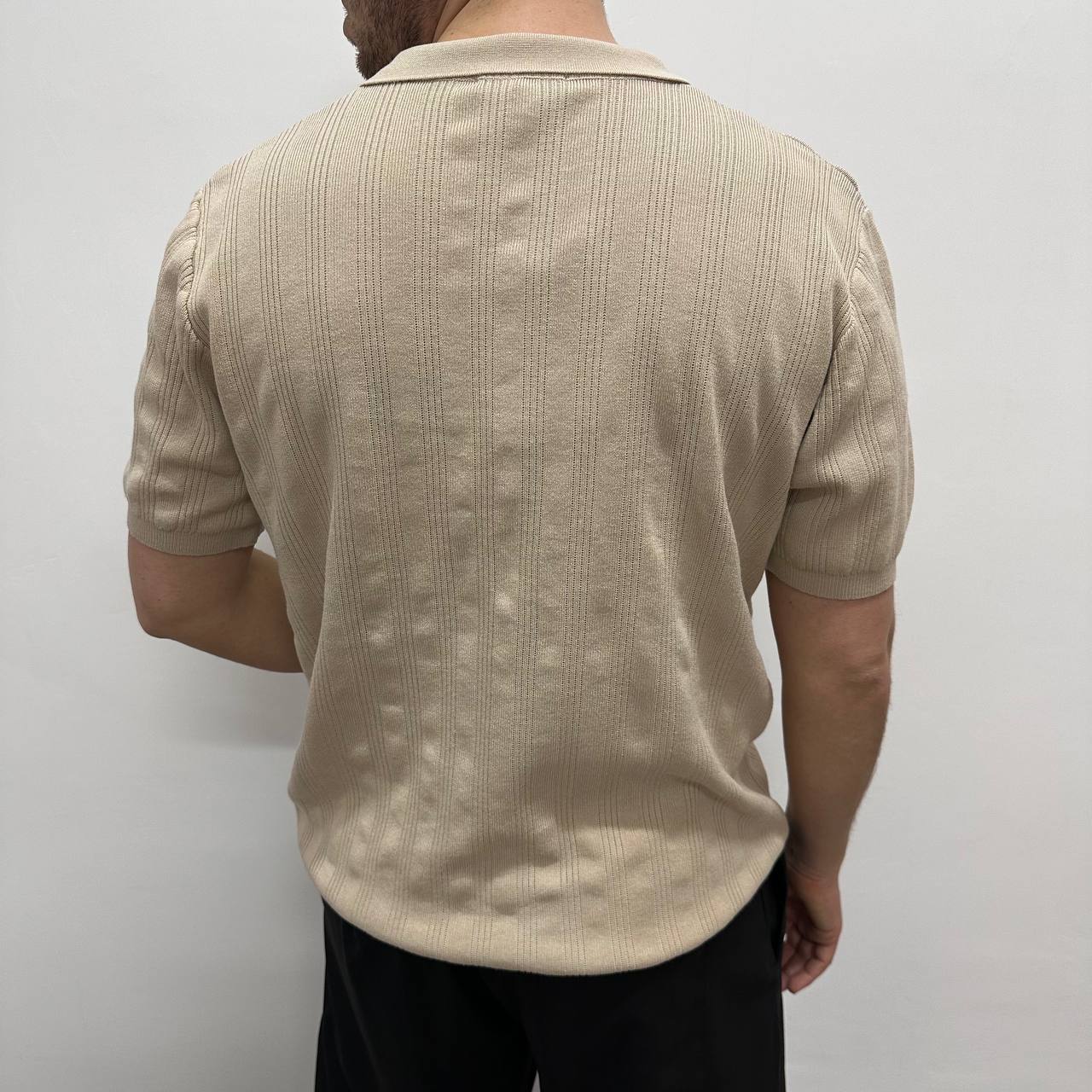 Polo trecciata beige