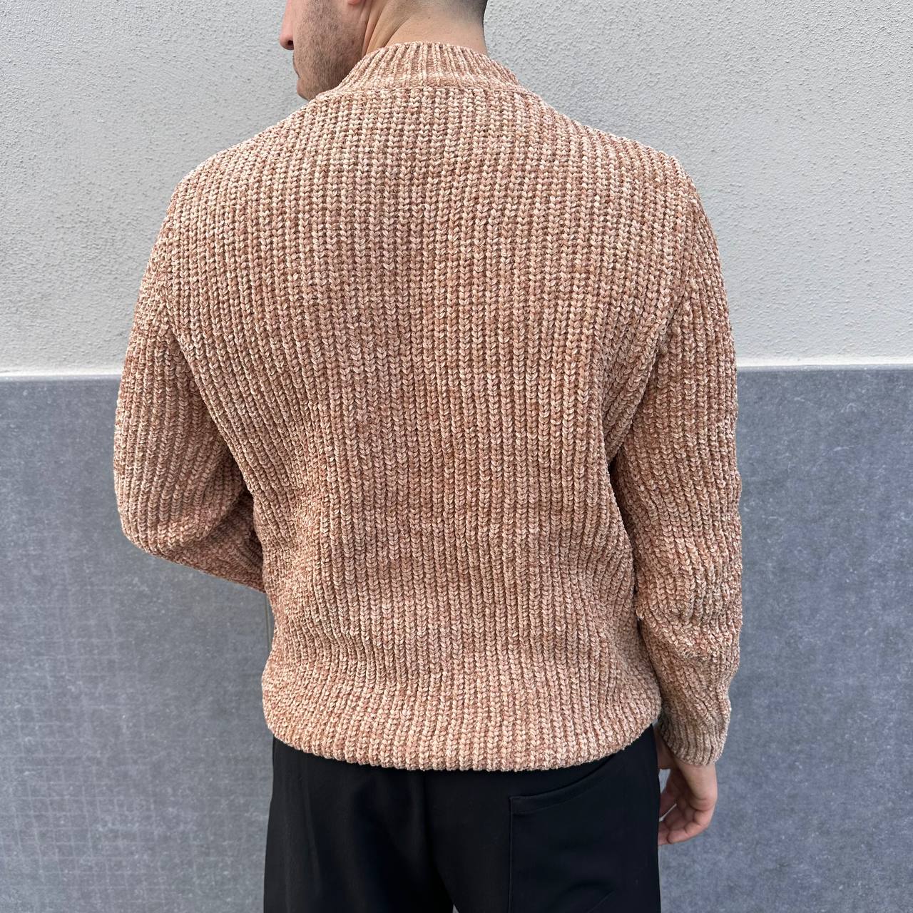 Mezzocollo in ciniglia beige