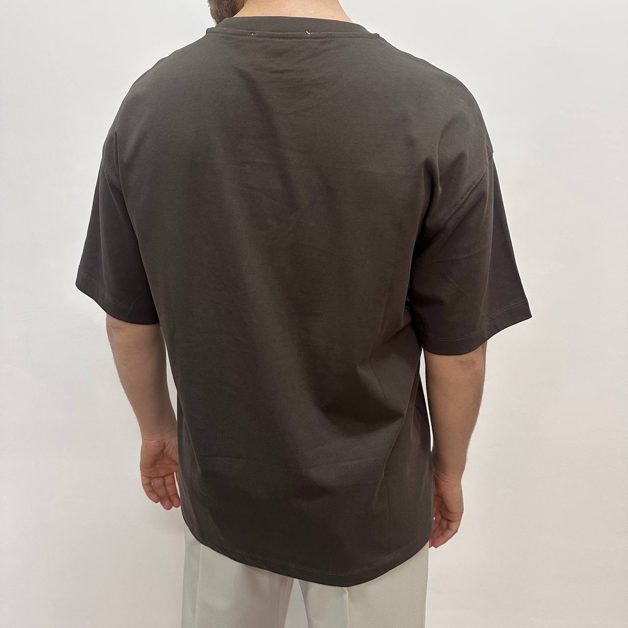 T-shirt in cotone marrone