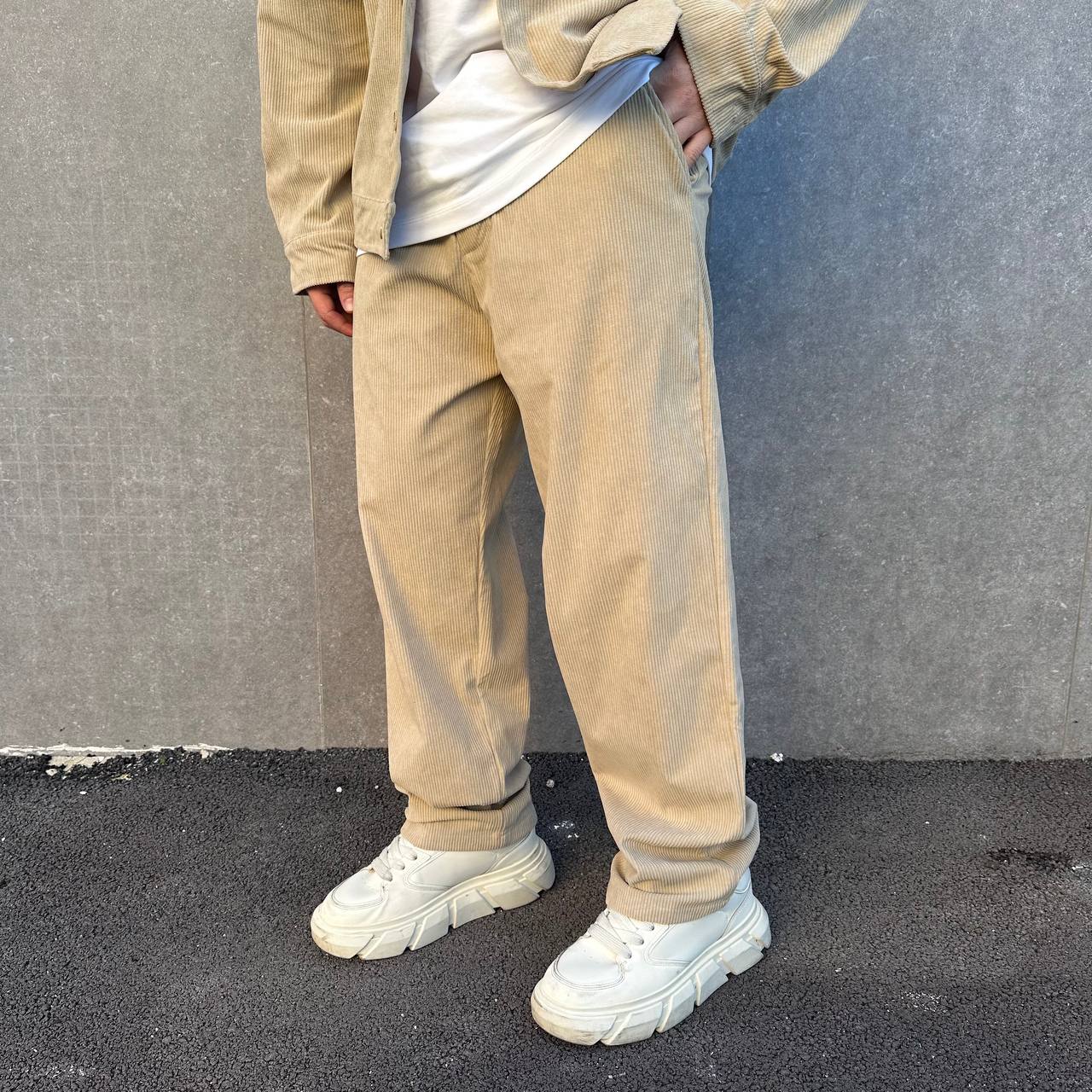 Coord.in velluto beige