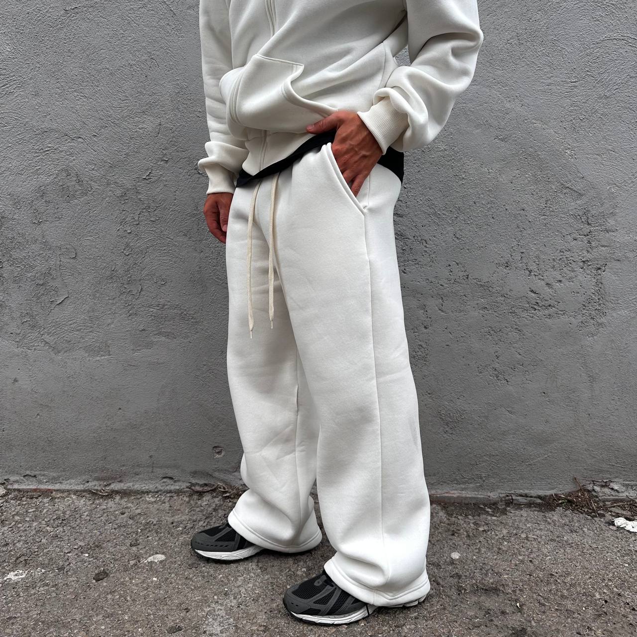 Tuta Palazzo Con Zip Bianca