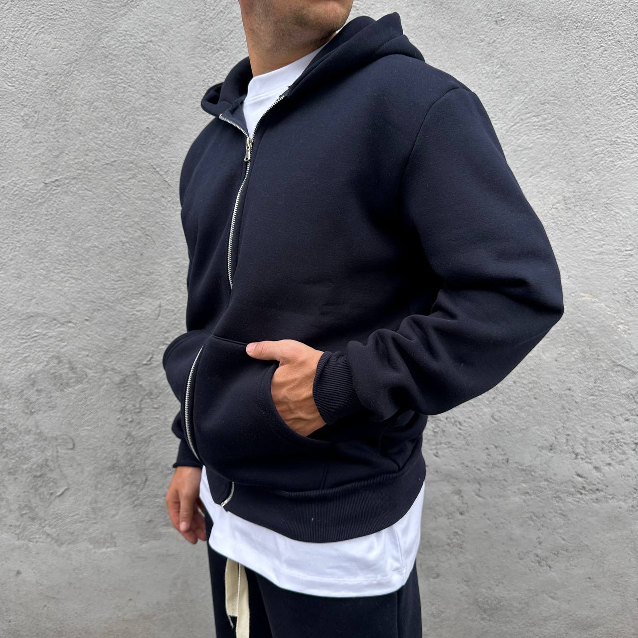 Tuta Palazzo Con Zip Blu