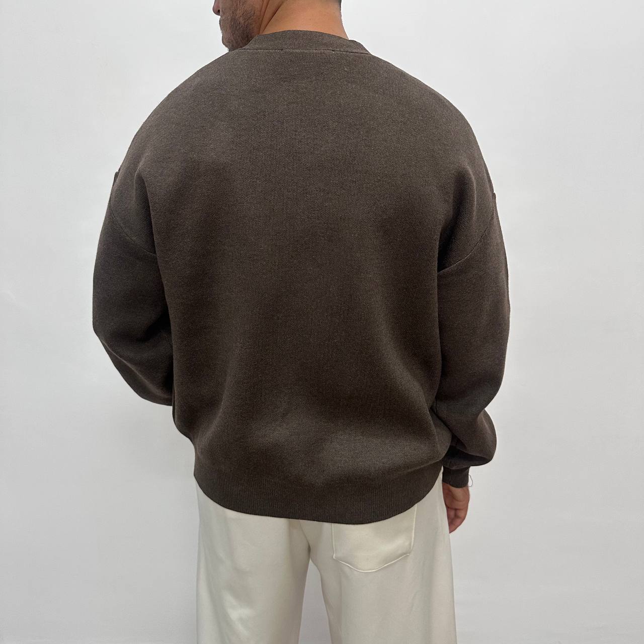 Cardigan Strutturato Marrone