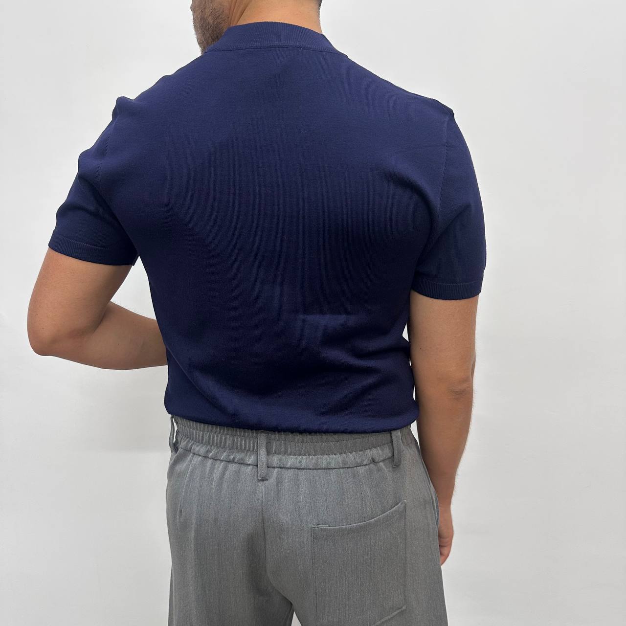 Maglia mezzocollo blu
