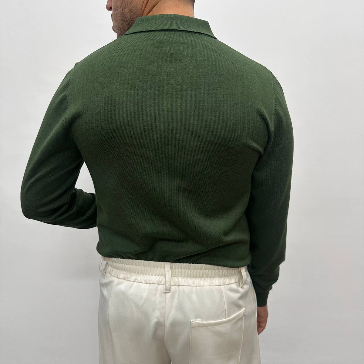Polo in caldo cotone verde