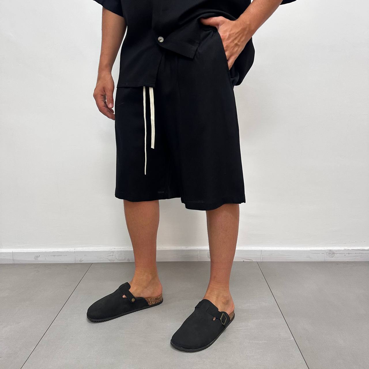 Coordinato In Lino Nero