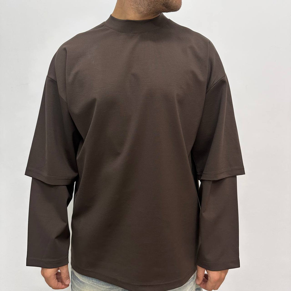 DOUBLE SLEEVE F.SCOZIA MARRONE