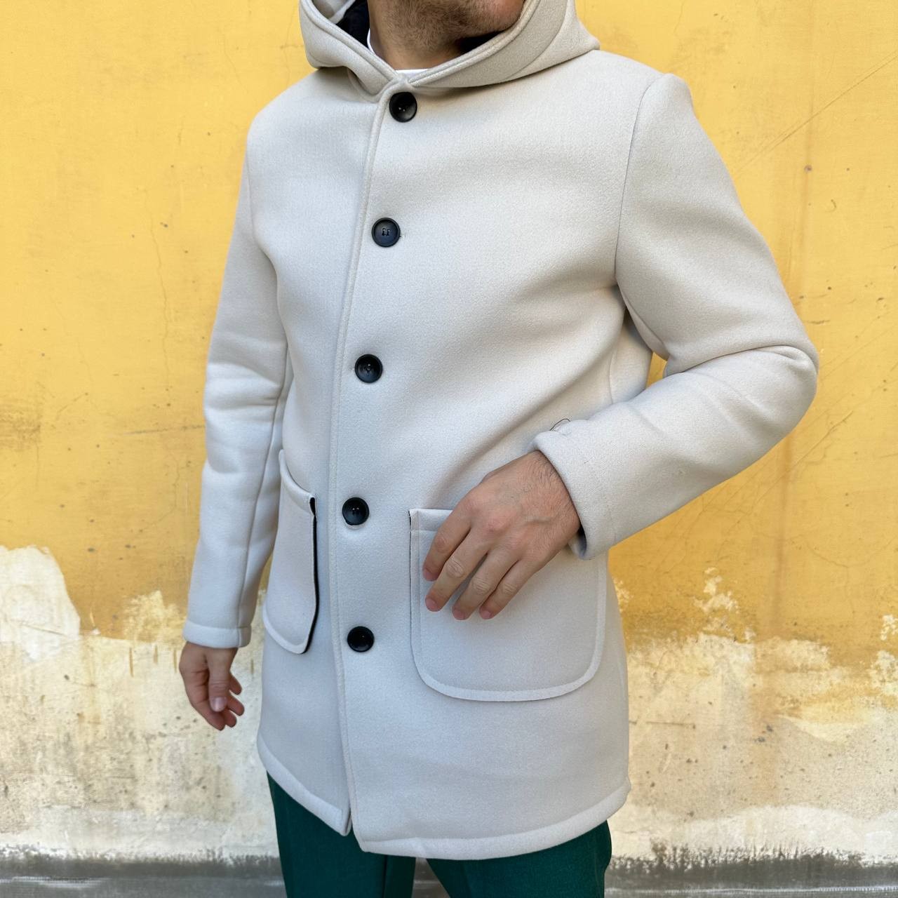 Cappotto Con Cappuccio bianco