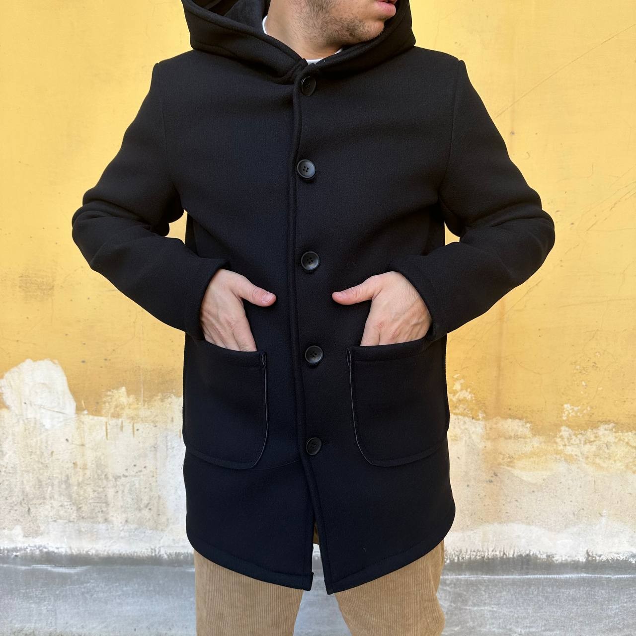 Cappotto Con Cappuccio nero