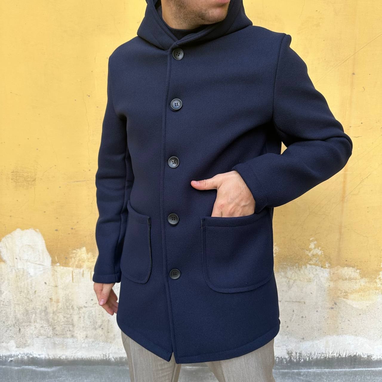 Cappotto Con Cappuccio blu