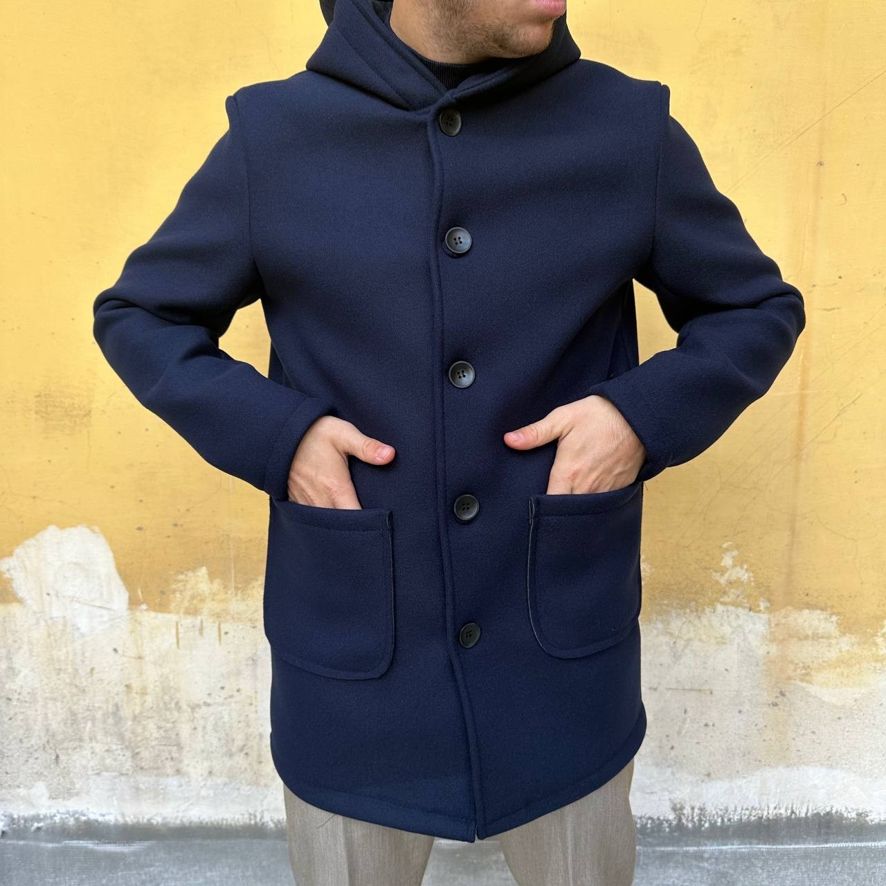 Cappotto Con Cappuccio blu