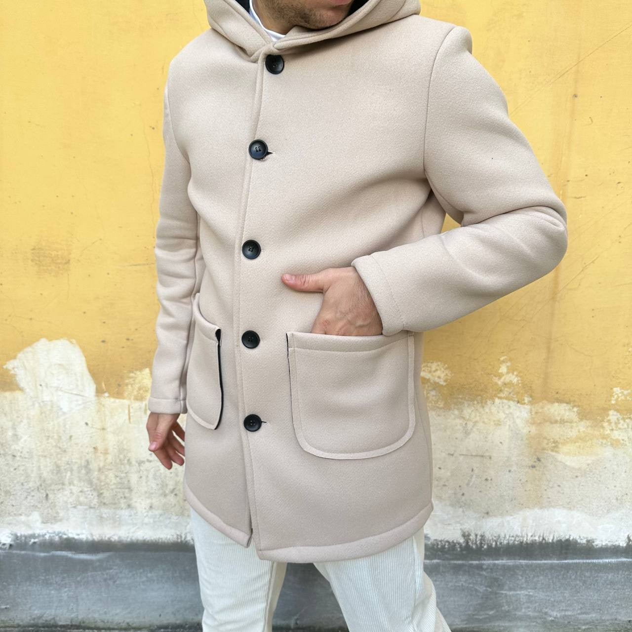 Cappotto Con Cappuccio beige