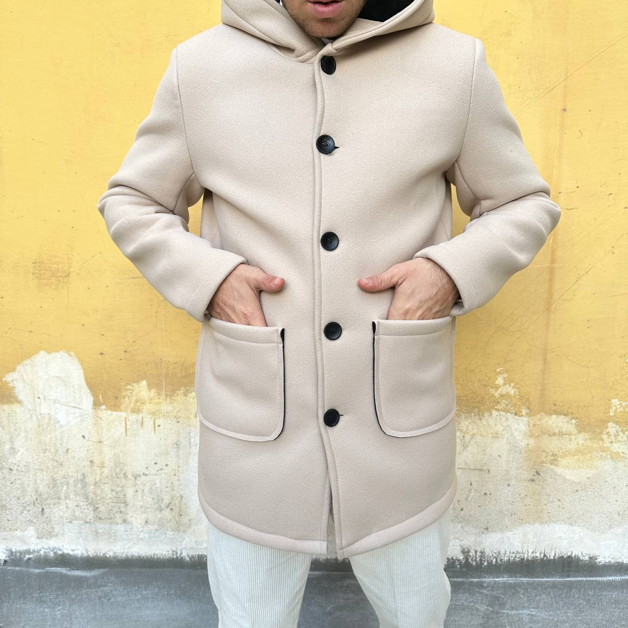 Cappotto Con Cappuccio beige