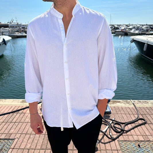 Camicia in lino taglia forte bianca