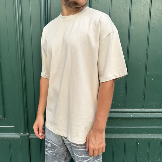 T-shirt in cotone beige