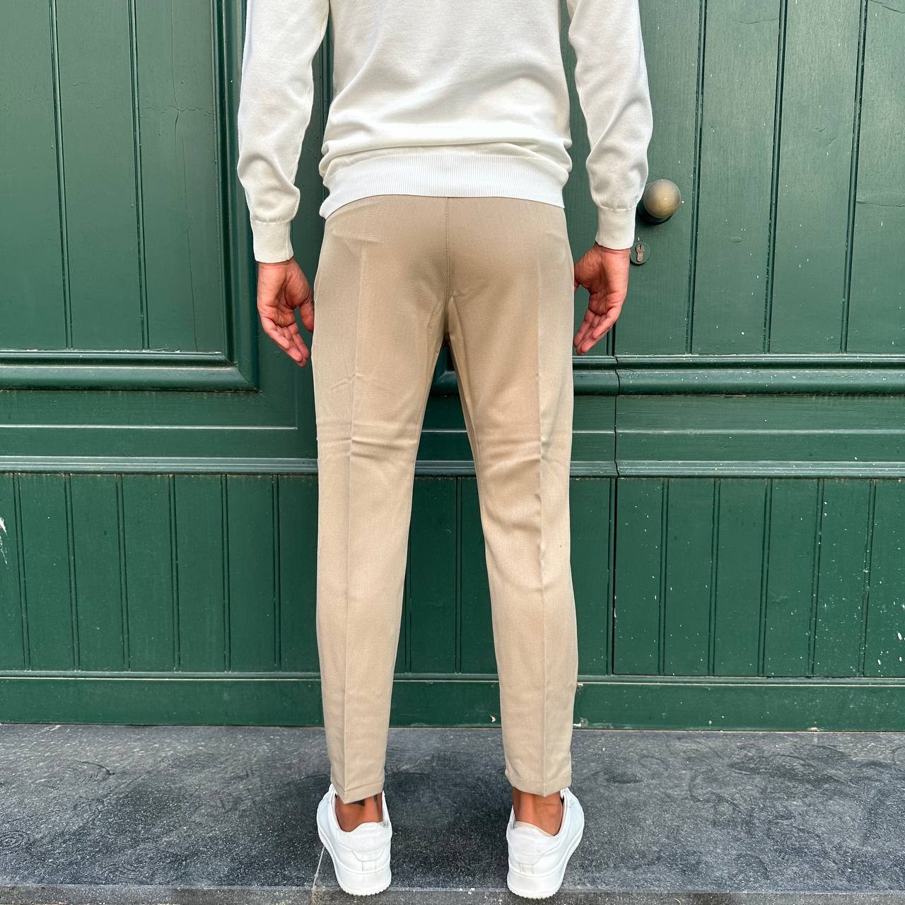 Pantalone capri beige