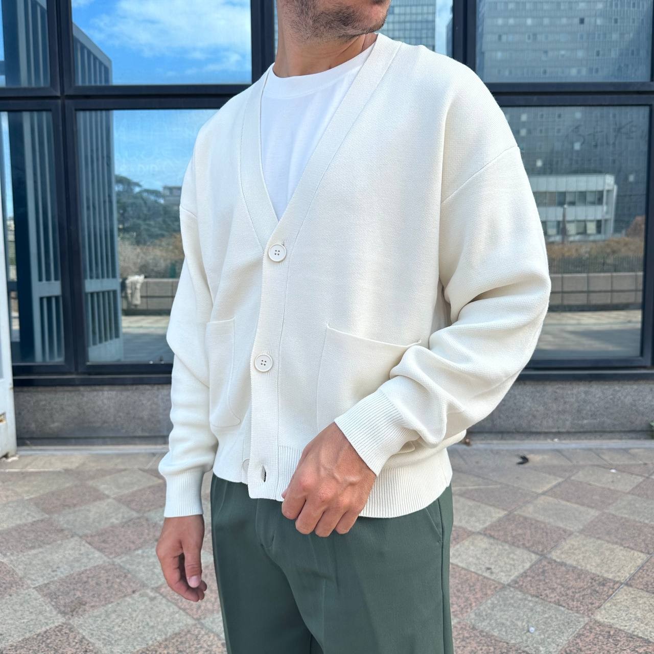 Cardigan Strutturato bianco