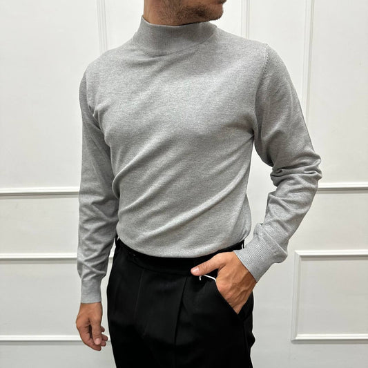 Mezzocollo in cotone caldo grigio