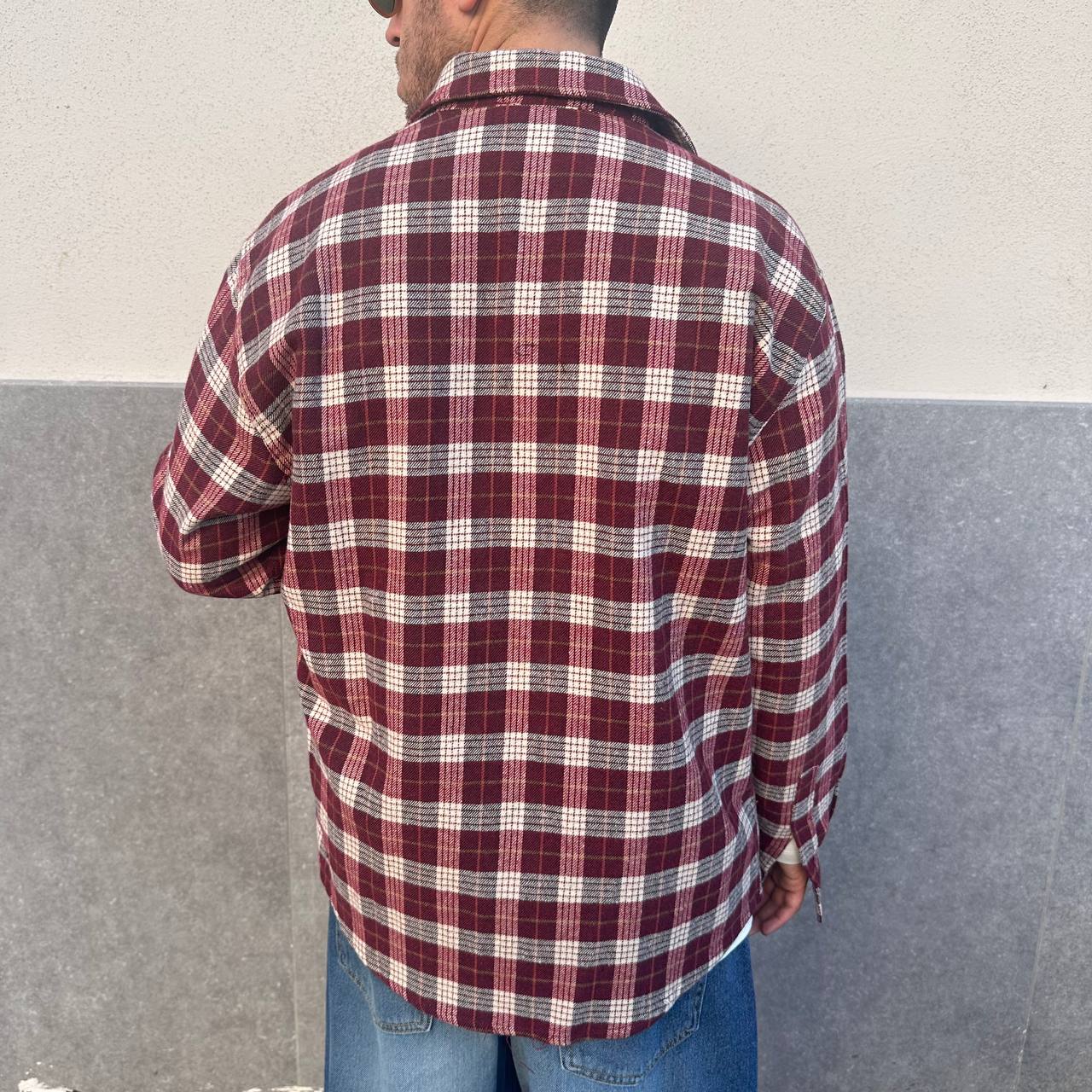 Camicia in flanella bordeoux