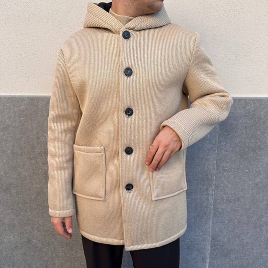 Cappotto Con Cappuccio Beige