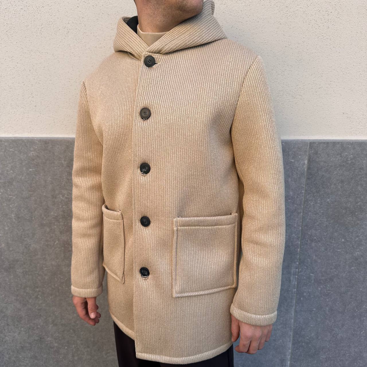 Cappotto Con Cappuccio Beige