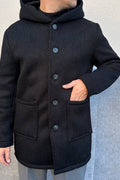 Cappotto Con Cappuccio Nero