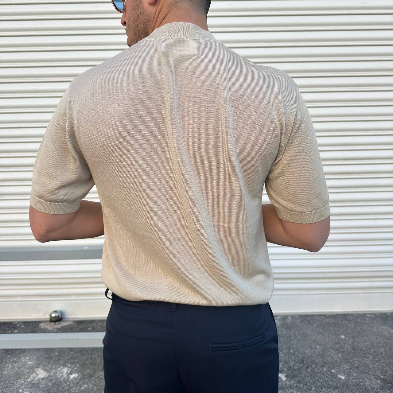 Maglia mezzocollo beige