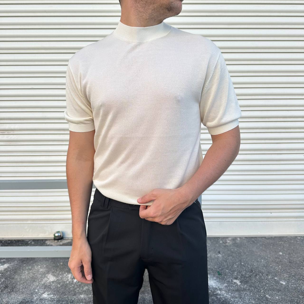 Maglia mezzocollo bianca