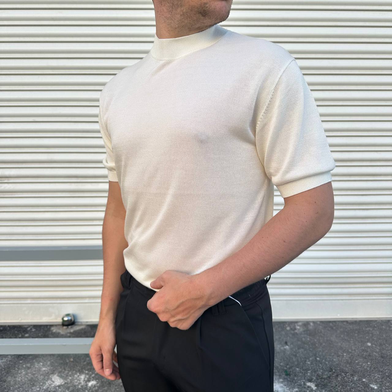 Maglia mezzocollo bianca