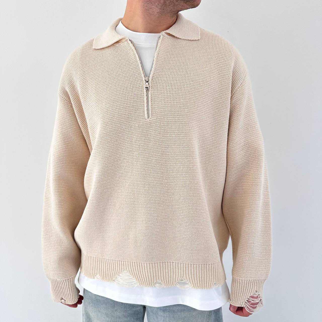 Pull Polo Beige