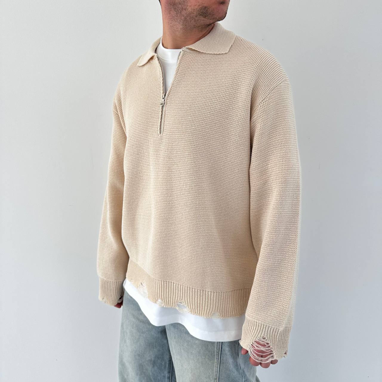 Pull Polo Beige