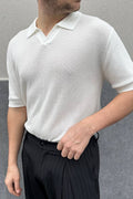 Polo Scollo V Bianca