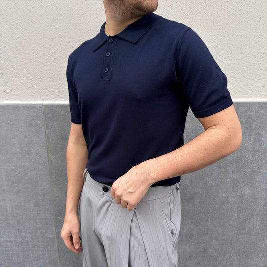 Polo in filo blu