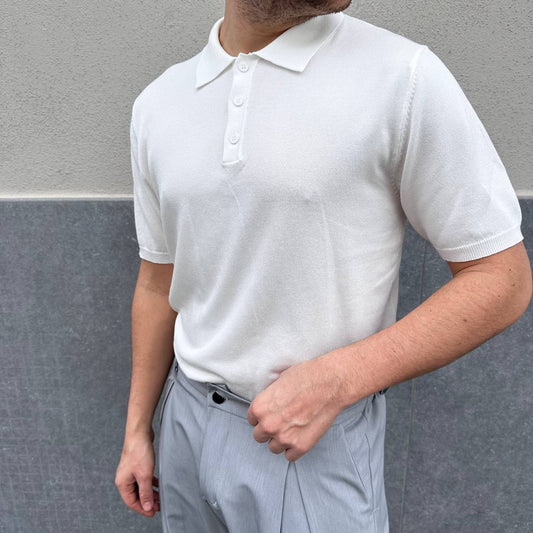 Polo in filo bianca