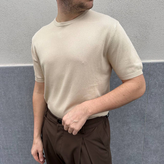 Maglia in filo beige