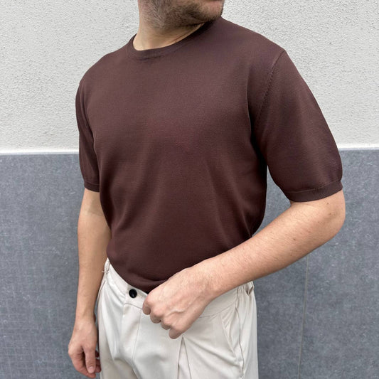 Maglia in filo marrone