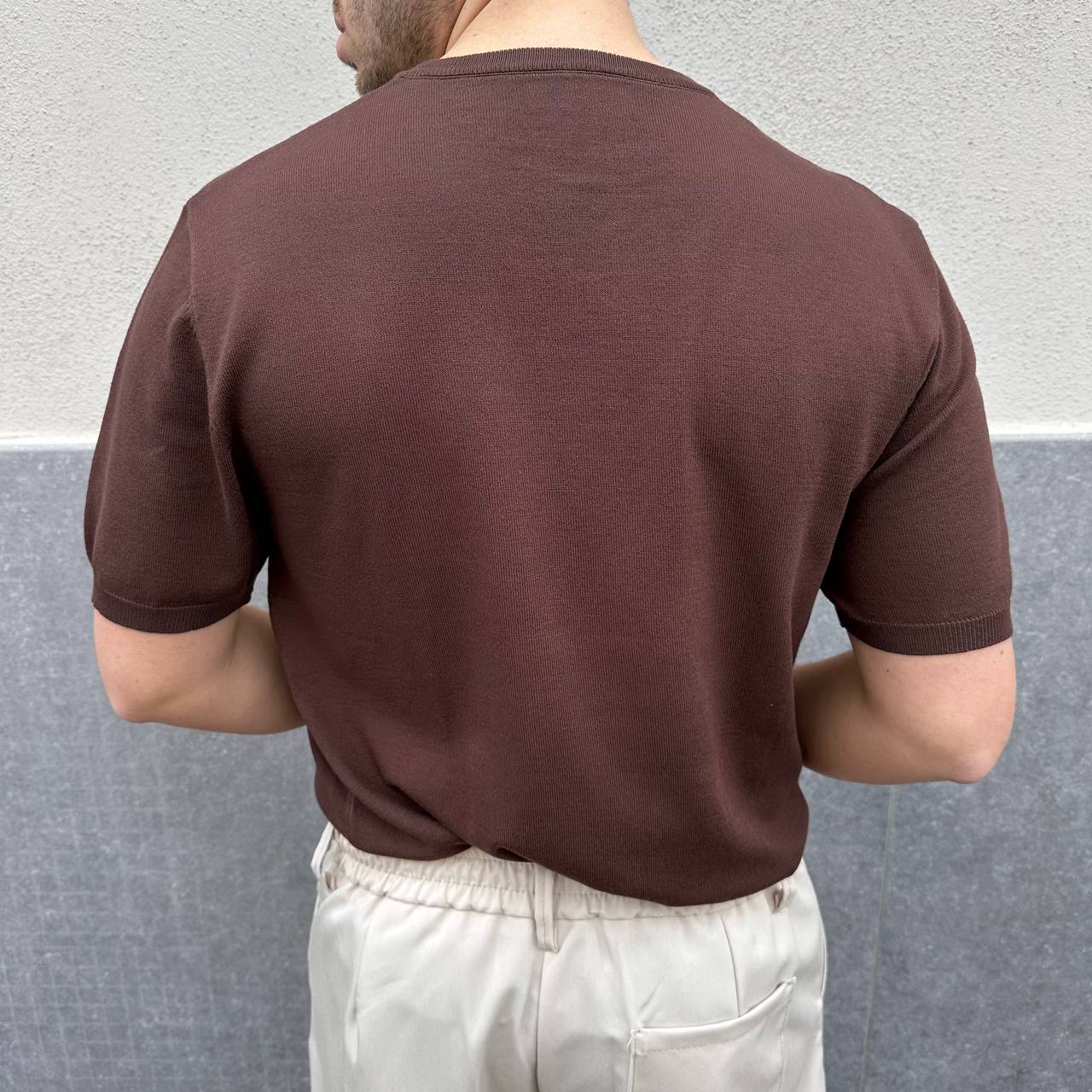 Maglia in filo marrone