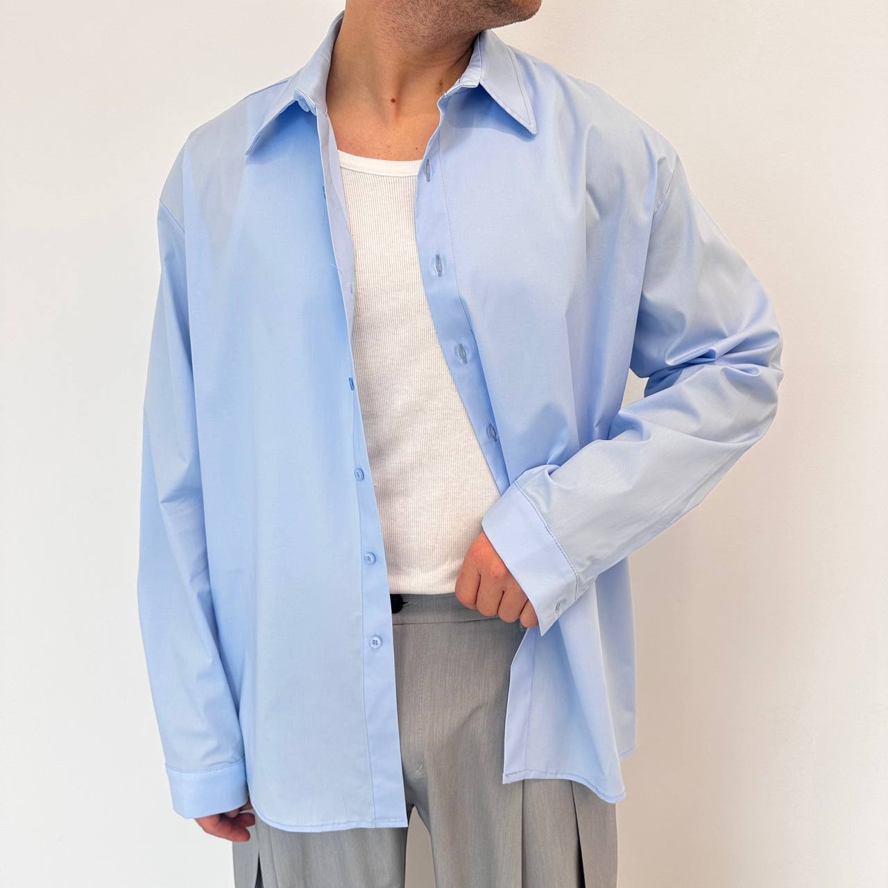 Camicia Over Celeste